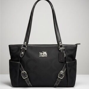 Coach Black Tote with Signature Design